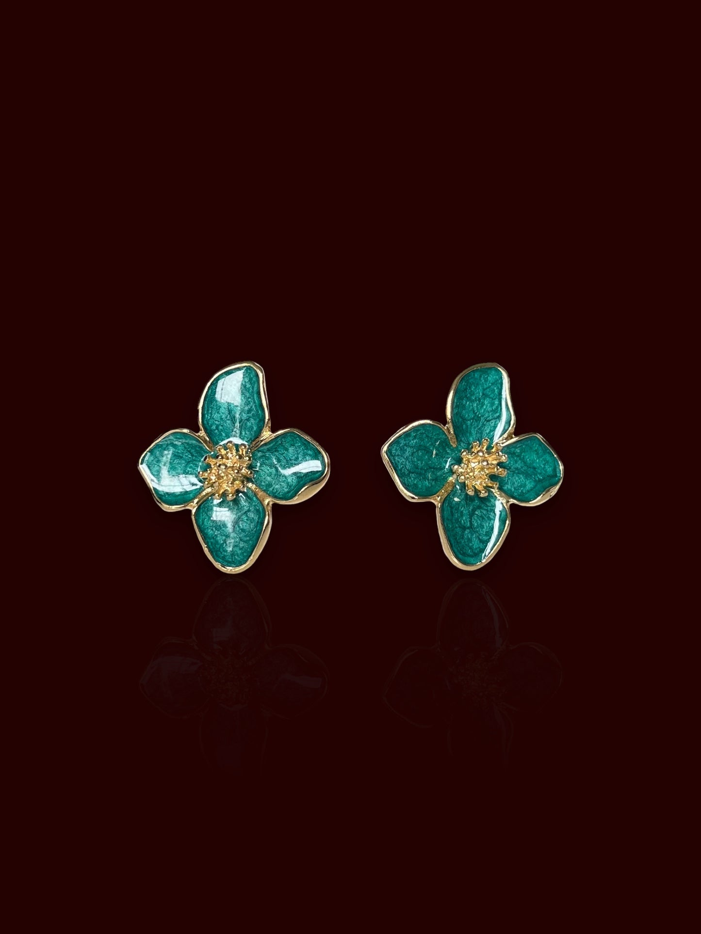 GREEN FLOWER EARINGS